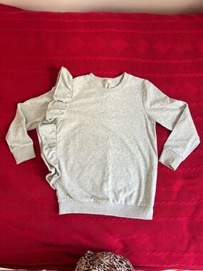 Jars Girls' Ruffle Sweatshirt - Light Gray